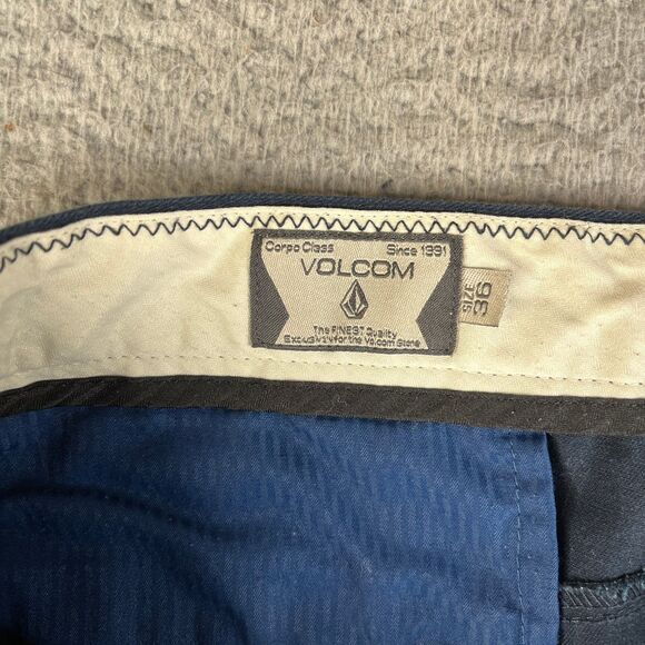 Volcom Chino Pants Mens 36x31 Blue Cotton Blend Straight Leg Skate Surf Casual - Picture 5 of 11